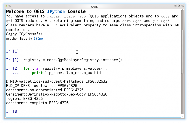 IPyConsole QGIS plugin